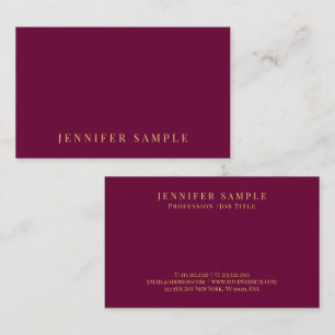Tarjeta De Visita Elegante Moderno Personalizado Texto Rojo Burdeos