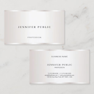 Tarjeta De Visita Elegante Moderno Plateado Tendencia Glamuroso