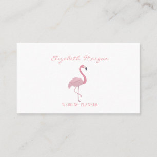 Tarjeta De Visita Elegante Moderno Profesional Blanco, Flamenco Rosa