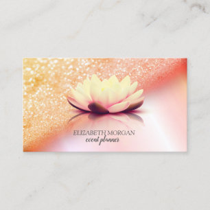 Tarjeta De Visita Elegante Moderno Profesional Brillo Bokeh Loto