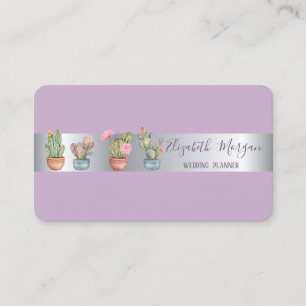 Tarjeta De Visita Elegante Moderno Profesional Cactus con Franja de 