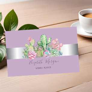 Tarjeta De Visita Elegante Moderno Profesional Cactus Suculenta