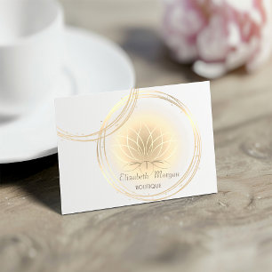 Tarjeta De Visita Elegante Moderno Profesional, Círculos de Oro Loto