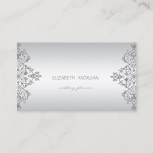 Tarjeta De Visita Elegante Moderno Profesional Encantador Encaje Pla
