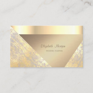 Tarjeta De Visita Elegante Moderno Profesional Geométrico Dorado Fal