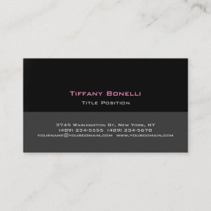 Tarjeta De Visita Elegante Moderno Profesional Gris Negro de Moda