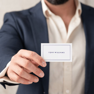 Tarjeta De Visita Elegante Moderno Profesional Minimalista Blanco y 