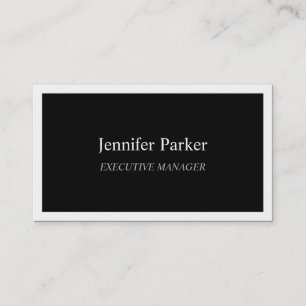 Tarjeta De Visita Elegante Moderno Profesional Negro Blanco Con Esti