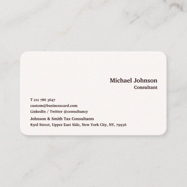 Tarjeta De Visita Elegante Moderno Profesional Patrón Marrón Chic (Anverso)