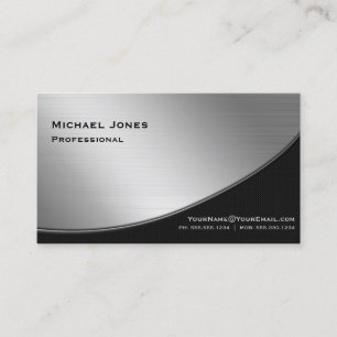 Tarjeta De Visita Elegante Moderno Profesional Plata Negro