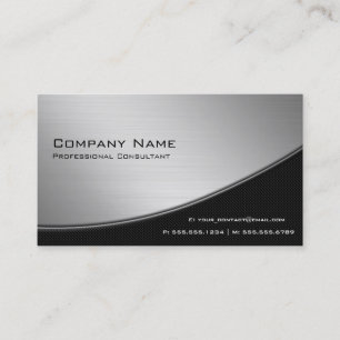 Tarjeta De Visita Elegante Moderno Profesional Plateado Negocios
