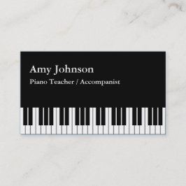 Tarjeta De Visita Elegante, moderno, profesional, profesor de piano