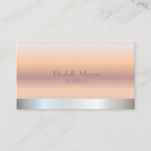 Tarjeta De Visita Elegante Moderno Profesional Rosa Dorado, Plateado