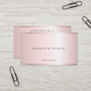 Tarjeta De Visita Elegante Moderno Profesional Rosa Oro Lujo Seda