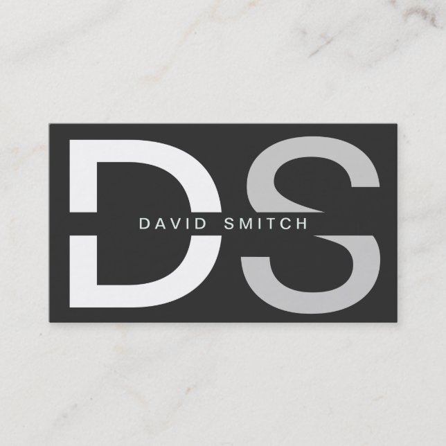 TARJETA DE VISITA ELEGANTE MODERNO PROFESIONAL SIMPLE BLANCO NEGRO (Anverso)