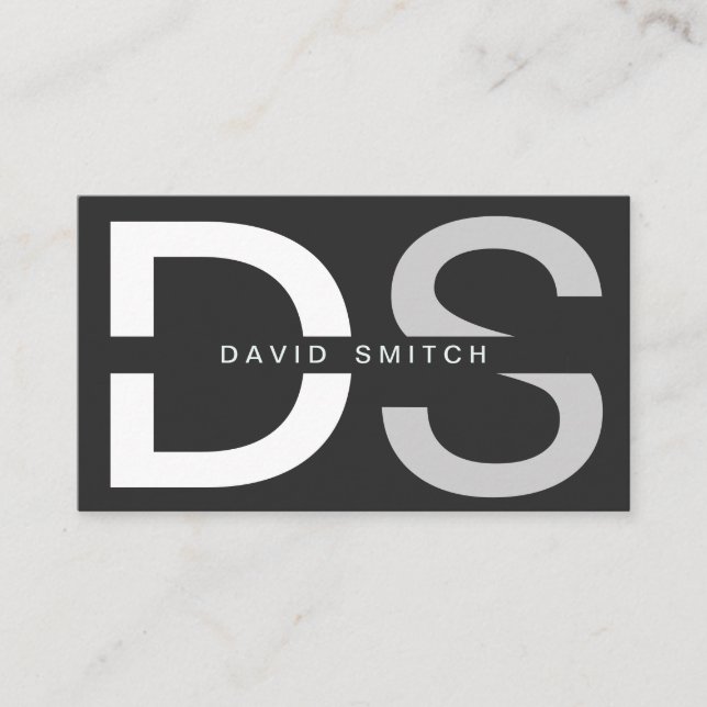 TARJETA DE VISITA ELEGANTE MODERNO PROFESIONAL SIMPLE BLANCO NEGRO (Anverso)