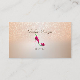 Tarjeta De Visita Elegante, moderno, Purpurina Bokeh, tacones altos