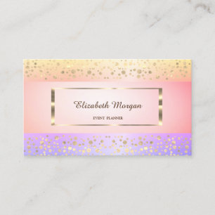 Tarjeta De Visita Elegante Moderno, Raya, Confeti, Marco