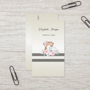 Tarjeta De Visita Elegante Moderno, Rayado, Mezclador de Pastelería