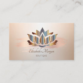 Tarjeta De Visita Elegante Moderno, Rosa Cepillo de Oro Stroke Lotus