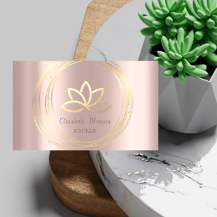 Tarjeta De Visita Elegante Moderno Rosa Dorado, Círculos Dorados Lot