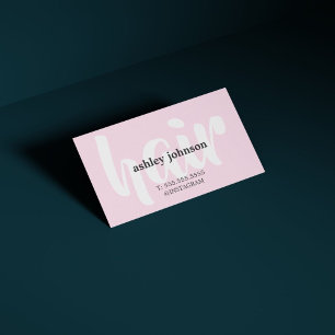 Tarjeta De Visita Elegante moderno Rosa negro de cabello blanco esti