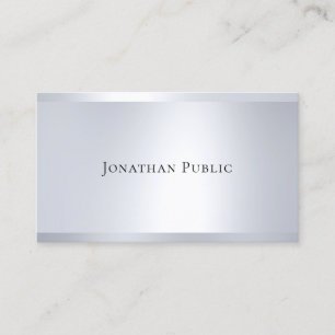 Tarjeta De Visita Elegante Moderno Simple Mirada De Plata Glamurosa