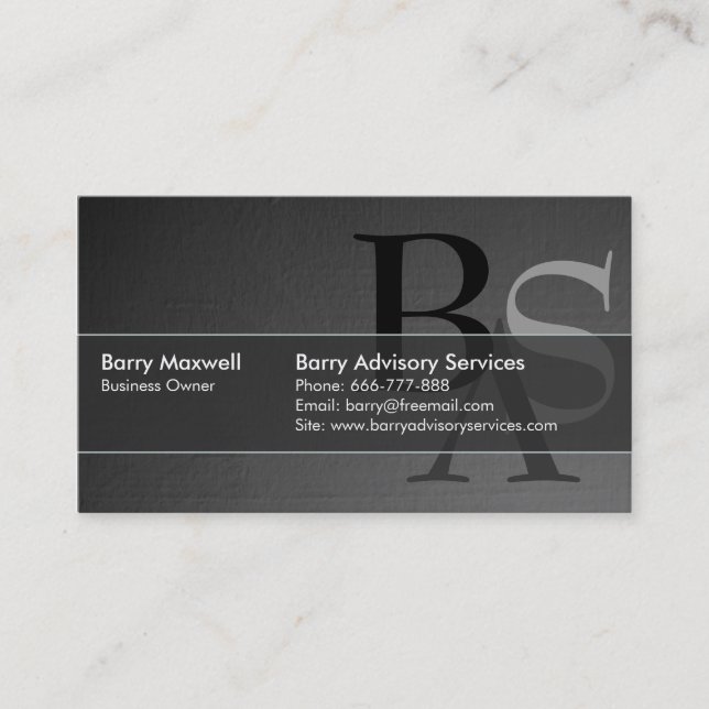 Tarjeta De Visita Elegante Moderno Simple Negro Profesional (Anverso)