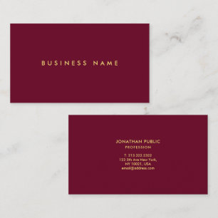 Tarjeta De Visita Elegante Moderno Simple Plantilla Texto Dorado Ten