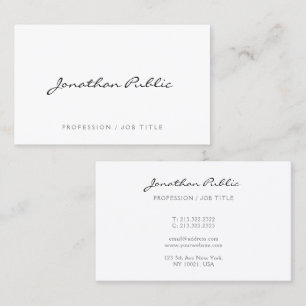 Tarjeta De Visita Elegante Moderno Simple Tendencia Nombre Caligrafi