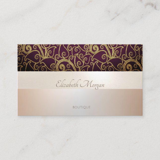 Tarjeta De Visita Elegante Moderno Swirls Profesional Luminoso (Anverso)