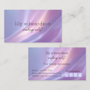 Tarjeta De Visita Elegante Moderno Tendance Lila Belleza Maquillador