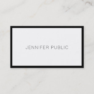 Tarjeta De Visita Elegante Moderno Tendance Negro Blanco Profesional
