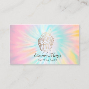 Tarjeta De Visita Elegante Moderno, Tinte de Cupcake de Oro Rosa