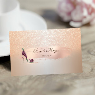 Tarjeta De Visita Elegante Moderno, Trazo de Pincel Rosa Dorado, Tac