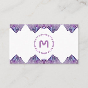 Tarjeta De Visita Elegante monograma amatista de dos tonos violeta g