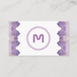 Tarjeta De Visita Elegante monograma amatista de dos tonos violeta g