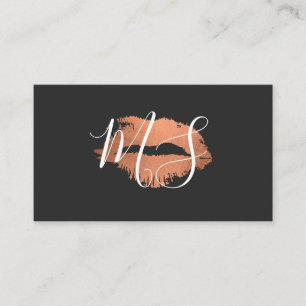 Tarjeta De Visita Elegante Monograma / Beso de glamour