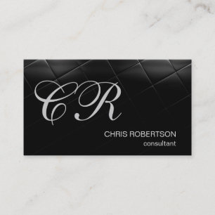 Tarjeta De Visita Elegante Monograma Black Consultant Business Card