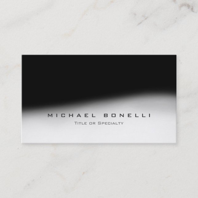 Tarjeta De Visita Elegante Monograma Black Gray Trendy Business Card (Anverso)