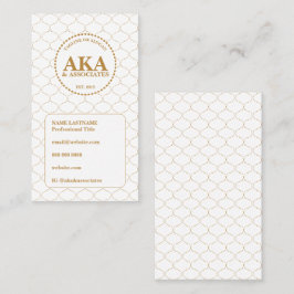 Tarjeta De Visita Elegante Monograma de 3 Letras en Enrejado de Oro 