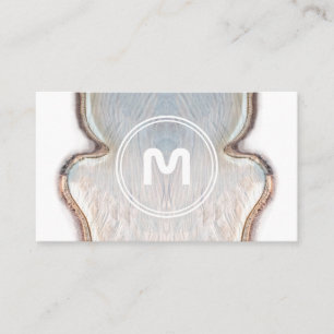 Tarjeta De Visita Elegante monograma de carpintería de madera clara