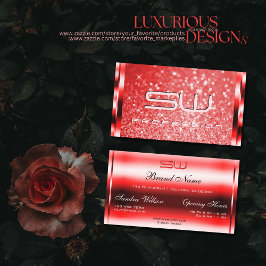 Tarjeta De Visita Elegante Monograma de Estrellas Luminosas del Purp