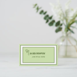 Tarjeta De Visita Elegante Monograma de Letra en Script con Borde Ve