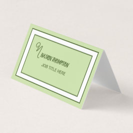 Tarjeta De Visita Elegante Monograma de Letra en Script con Borde Ve