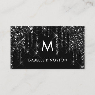Tarjeta De Visita Elegante Monograma de Lujo Perforaciones de Purpur