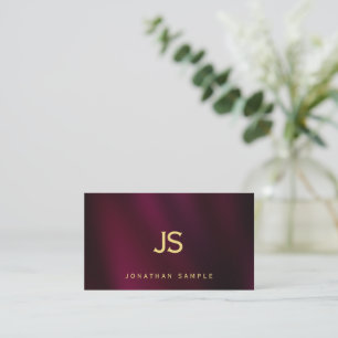 Tarjeta De Visita Elegante Monograma de Texto Dorado Moderno Crea el