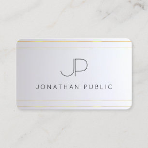 Tarjeta De Visita Elegante Monograma dorado inicial dorado redondead