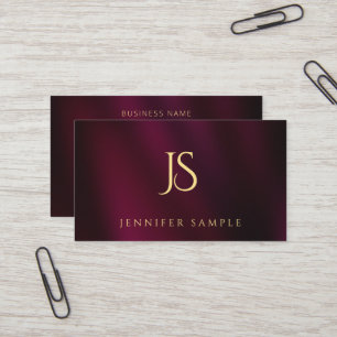 Tarjeta De Visita Elegante Monograma Dorado Simple Moderno Profesion