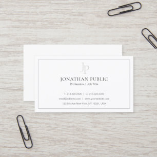 Tarjeta De Visita Elegante Monograma Elegante Llanto Clásico Moderno